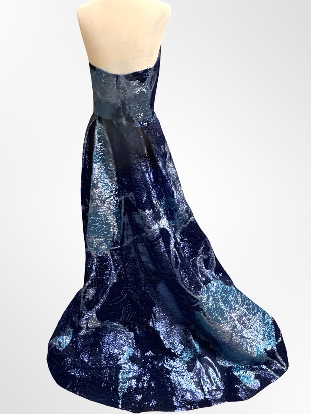 Jovani Strapless Metallic Couture Gown & Matching Shawl NWT One of a Kind Size 4 - Picture 6 of 16
